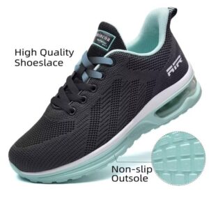 ZOOMCO Womens Air Running Shoes Womens Walking Shoes Lightweight Women Sneakers Air Cushion Tennis Shoes for Gym Workout Sports Gray-Green