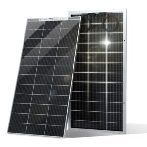 eco-worthy bifacial 195 watt 12 volt 12bb solar panel monocrystalline double-sided power generation rigid high-efficiency pv module power charger for rv,sunsheds,canopies,farms,home and off-grid