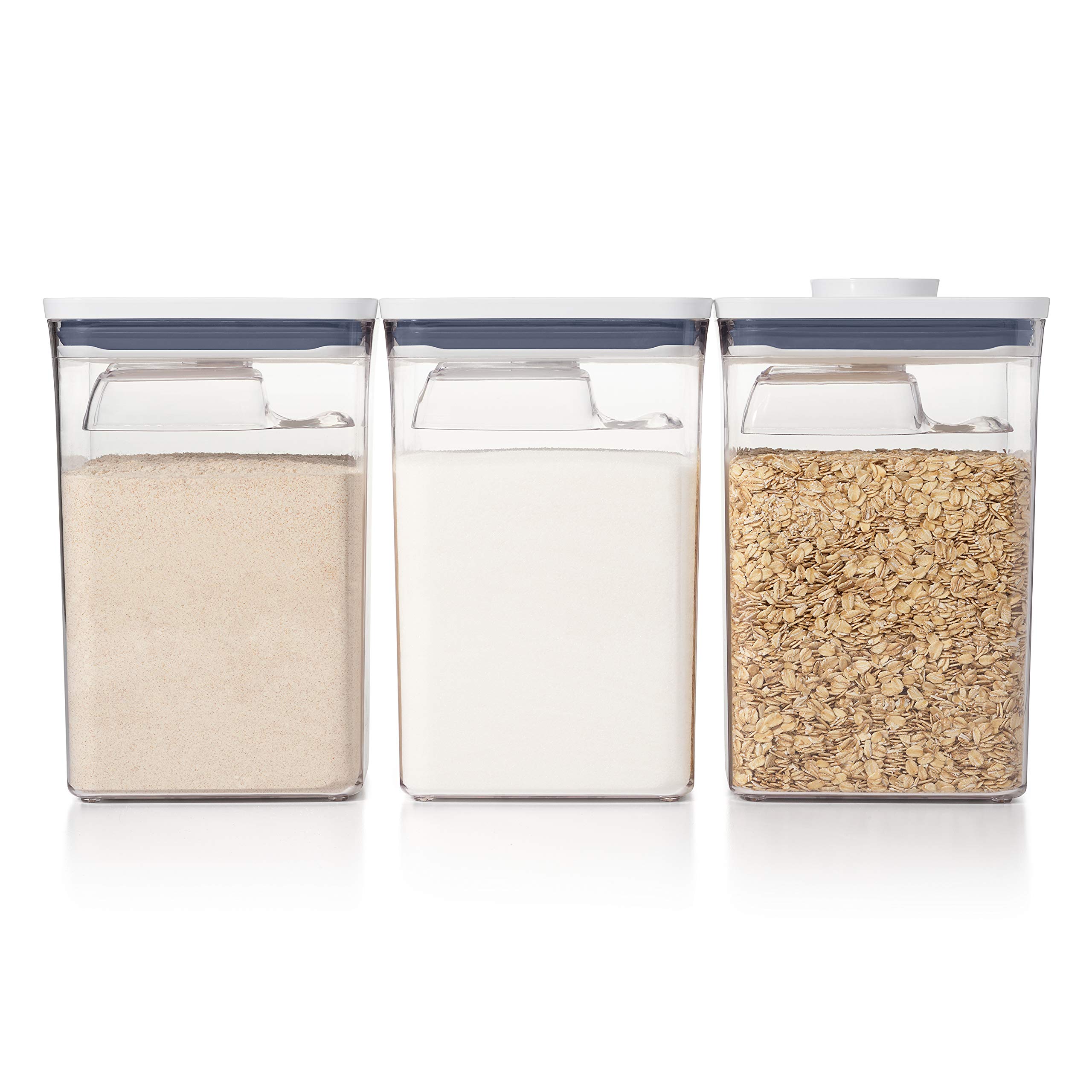 OXO Good Grips 6-Piece Airtight Food Storage Container Set (3 Large Canisters + 3 Scoops)