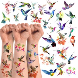 hummingbird temporary tattoos,20 sheets 160 pieces hummingbird themed tattoos stickers party decoration supplies party favors for kids adults