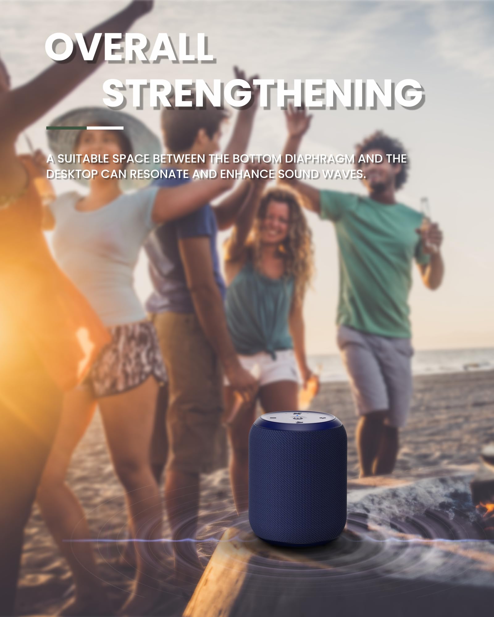 NOTABRICK Bluetooth Speakers,Portable Wireless Speaker with 15W Stereo Sound, Active Extra Bass, IPX6 Waterproof Shower Speaker, TWS, Portable Speaker for Party Beach Camping