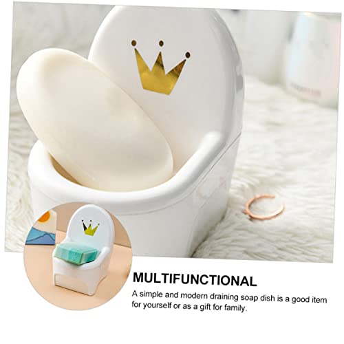 Zerodeko 1Pc Box Toilet soap Box Kitchen soap Holder Bathroom soap Holder Closestool Shape soap Box Soap Storage Box bar soap Dish Plastic Trays Sponge Brush Holder Shower Stand Cute