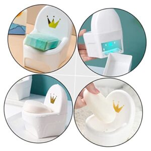 Zerodeko 1Pc Box Toilet soap Box Kitchen soap Holder Bathroom soap Holder Closestool Shape soap Box Soap Storage Box bar soap Dish Plastic Trays Sponge Brush Holder Shower Stand Cute