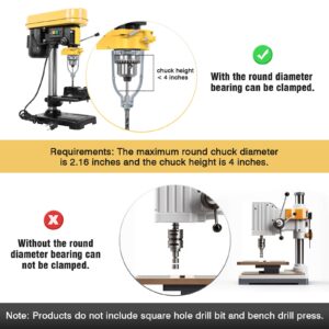 Garaook Square Hole Drill Bit Adapter, Galvanize Mortising Attachment for Drill Press, Only Compatible with Bench Drill Press and Corded Drill Featuring The Non-Rotating Clamping Bearing