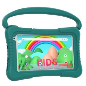 7 inch kids tablet, quad core android 11 toddler tablets, children tablet with 32gb storage 2gb ram wifi bt shockproof case dual camera educationl games parental control, kids software pre-installed