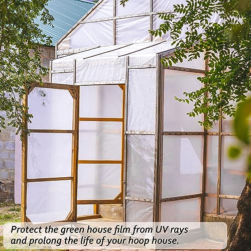 6 Mil Clear Greenhouse Plastic Sheeting,Transparent Plastic Film for Greenhouse, Resistant Polyethylene Film for Farm,Garden (6.5ftx9.8ft)