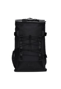 rains trail mountaineer bag - waterproof, unisex, sporty rucksack for work, higher education, travel (black)