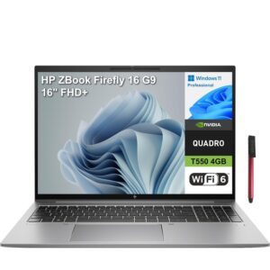 hp zbook firefly 16 g9 laptop, 16" fhd+, intel core i5-1245u (beat i7-11370h), quadro t550, 64gb ddr5 ram, 2tb pcie ssd, wifi 6, backlit kb, fr, windows 11 pro, broag