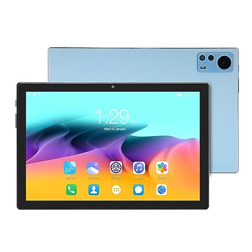 SHYEKYO 10.1 Inch HD Tablet, Dual SIM Dual Standby 8GB 128GB Tablet Tab M10 Octa Core for Work (Blue)