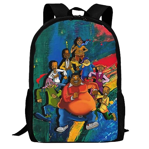 DSERC Fat Cartoon Albert and the Cosby Anime Backpacks Laptop Backpack Unisex Cartoon Double Shoulder Bag for Camping Travel Daypack