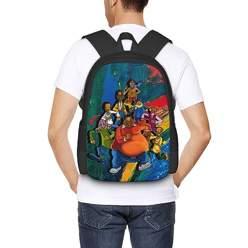 DSERC Fat Cartoon Albert and the Cosby Anime Backpacks Laptop Backpack Unisex Cartoon Double Shoulder Bag for Camping Travel Daypack