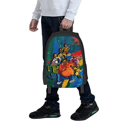 DSERC Fat Cartoon Albert and the Cosby Anime Backpacks Laptop Backpack Unisex Cartoon Double Shoulder Bag for Camping Travel Daypack