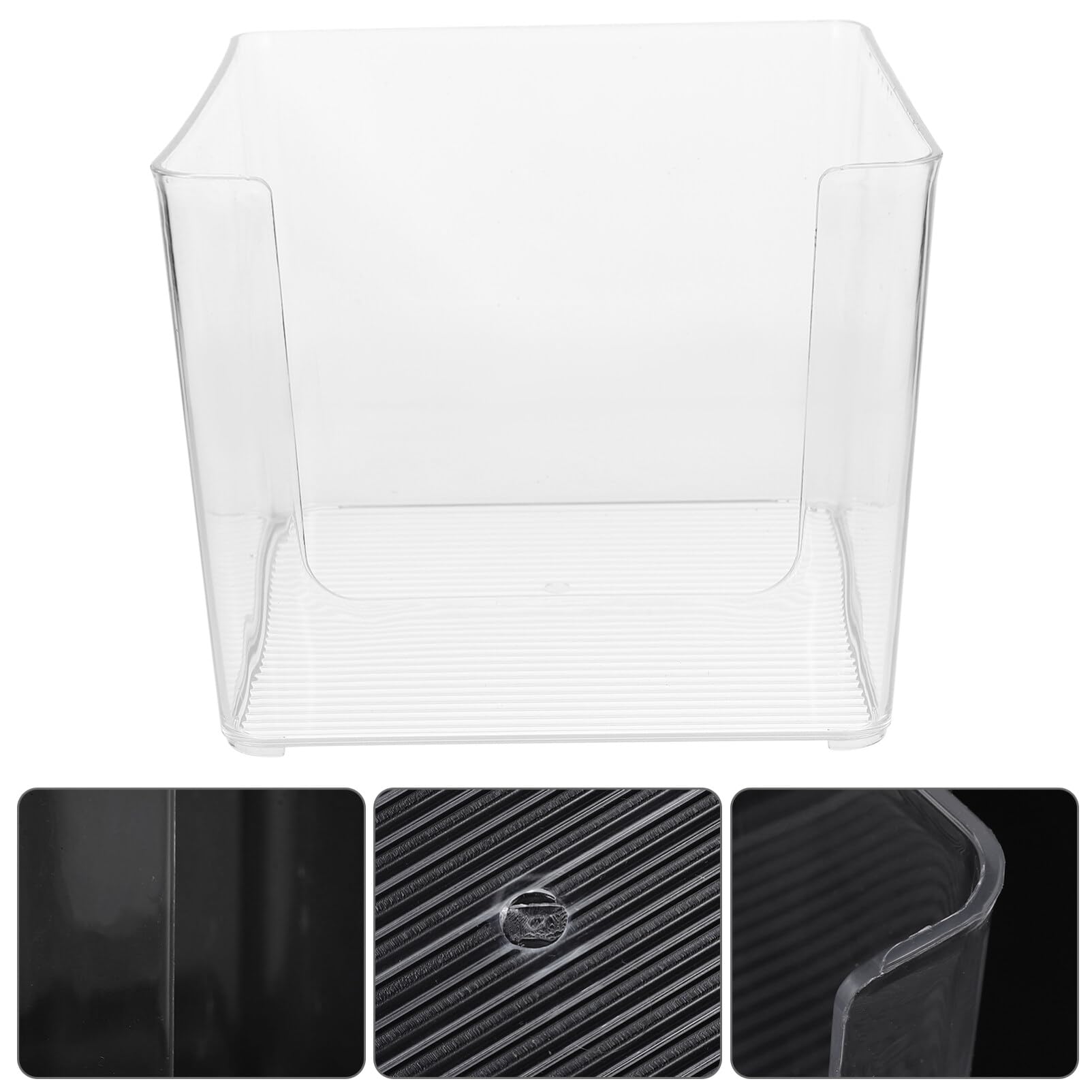 MAGICLULU Storage Bins Clear Book Storage Organizer Box DVD/CD Storage Box Clear DVD Holder Case Open Front Stackable Storage Container Shelf Organizer Bin for Video Games Books Home Office