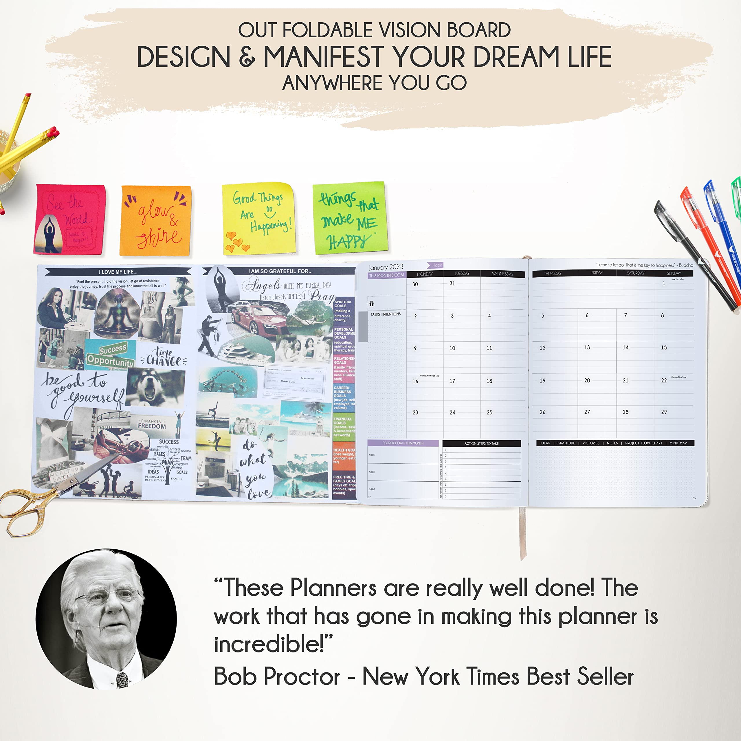 Law of Attraction Planner 2024-2024 Planner Weekly and Monthly, Hourly Planner, Daily Planner, Daily Gratitude Journal, Positive Habit Maker, Vision Board, Planner Stickers & Gift Box