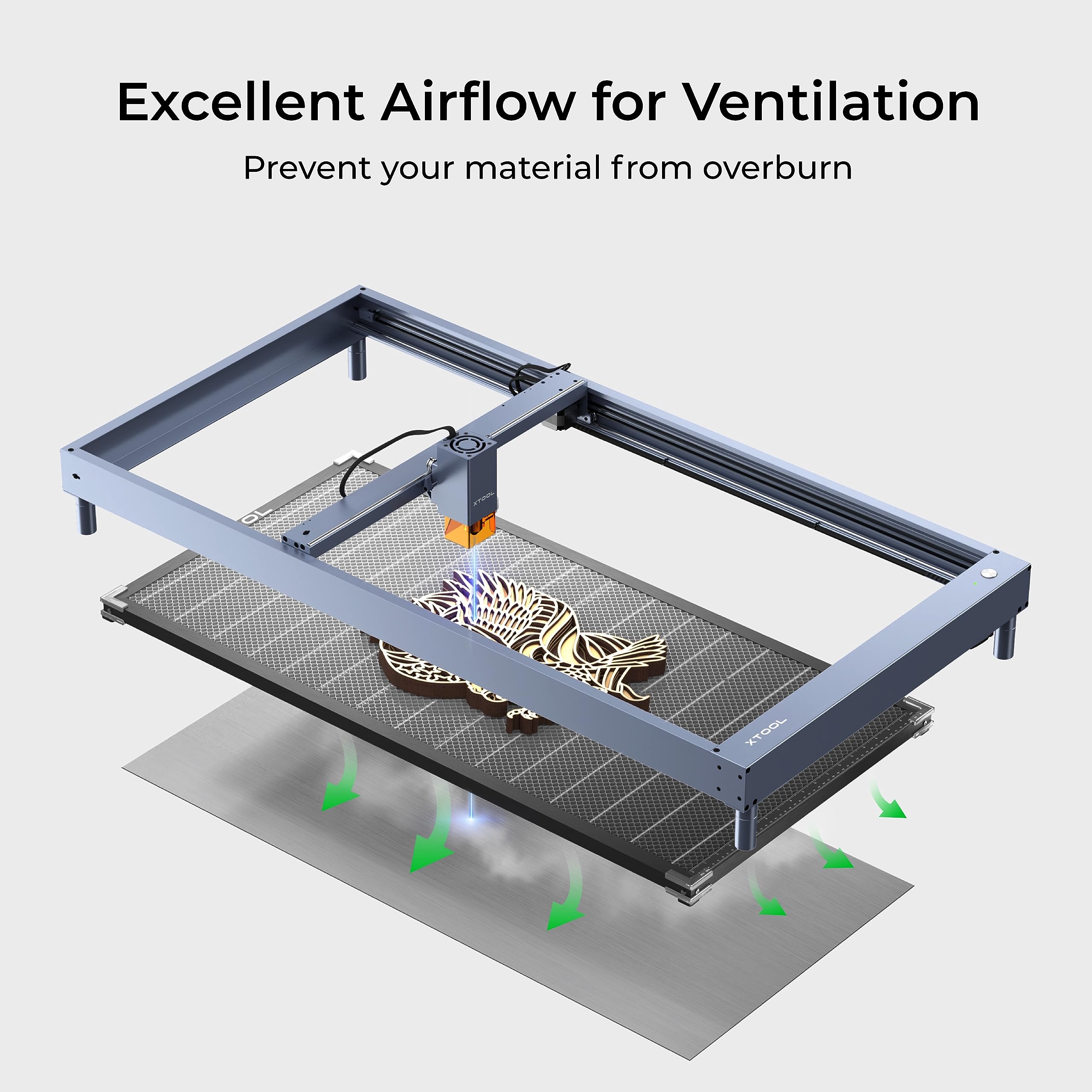 xTool Extension Honeycomb Panel for xTool D1/D1 Pro and Most Laser Engraver and Cutter, Fast Heat Dissipation and Desktop-Protecting for Laser Engraving Machine, Extending Working Area to 37.6"*17"