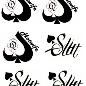 4 Sheets BBC Queen of Spades Temporary Tattoo Sticker Total 81(15X21cm) QoS Hardcore Words Phrases