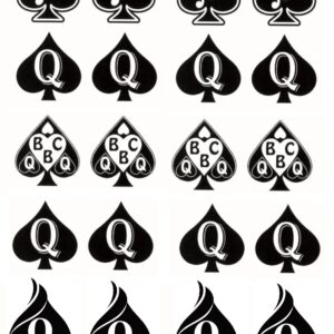 4 Sheets BBC Queen of Spades Temporary Tattoo Sticker Total 81(15X21cm) QoS Hardcore Words Phrases