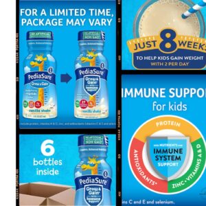 PediaSure Immune Support Kids Protein Shake Grow & Gain Vanilla Flavors, 8 Fl Oz 8 Pack, by Drinkolin