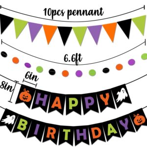 Halloween Birthday Party Decorations, Halloween Happy Birthday Banner, Halloween Birthday Party Supplies, Kids Halloween 1st Birthday Decor, Halloween Fireplace Mantle Home Decorations