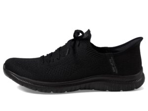 skechers women's virtue-divinity sneaker, black/black=bbk, 10 wide