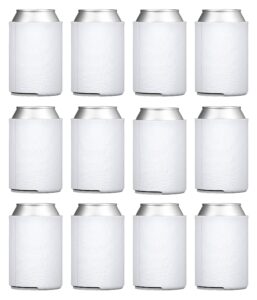 tahoebay bulk can coolers (250-pack) blank foam beer sleeves - insulated regular size cold soda drink holder pack - sublimation beverage sleeve insulators set for standard 12oz cans (white)