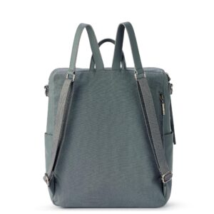 The Sak Los Feliz Backpack in Leather, Detachable Shoulder Strap, Dusty Blue