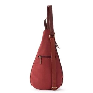 The Sak Geo Sling Backpack in Leather, Single Backpack Strap, Cinnamon