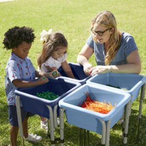 ECR4Kids Square Bin with Lid, Storage Containers, Powder Blue, 2-Pack