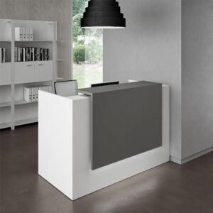 ugos icn 53" modern reception desk, multifunctional modern transaction counter top, laminate desktop, standing front table for office, home, school, salon, spa - white & anthracite gray