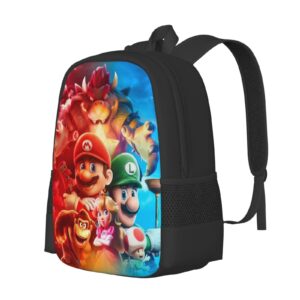 Mario Backpack Anime Game Character Patterns Multifunction Laptop Bag With Side Pockets Durable Laptop Bag For 17 In