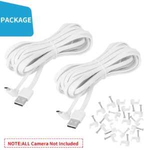 UYODM 16.4FT/5M L-Shape Micro USB Extension Cable Compatible with WYZE Cam Pan V3, 90 Degree Extension Charging Cable Power Your WYZE Cam Pan V3 Continuously - 2Pack White