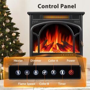 Electric Fireplace Heater Portable Electric Fireplace Stove Heater Indoor,12 Flame Colors,12 Flame Bed Colors,5 Flame Brightness,5 Flame Speeds,Control The Temperature