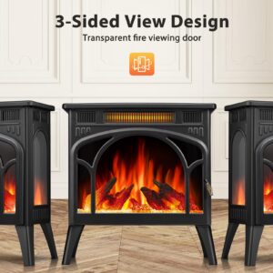 Electric Fireplace Heater Portable Electric Fireplace Stove Heater Indoor,12 Flame Colors,12 Flame Bed Colors,5 Flame Brightness,5 Flame Speeds,Control The Temperature