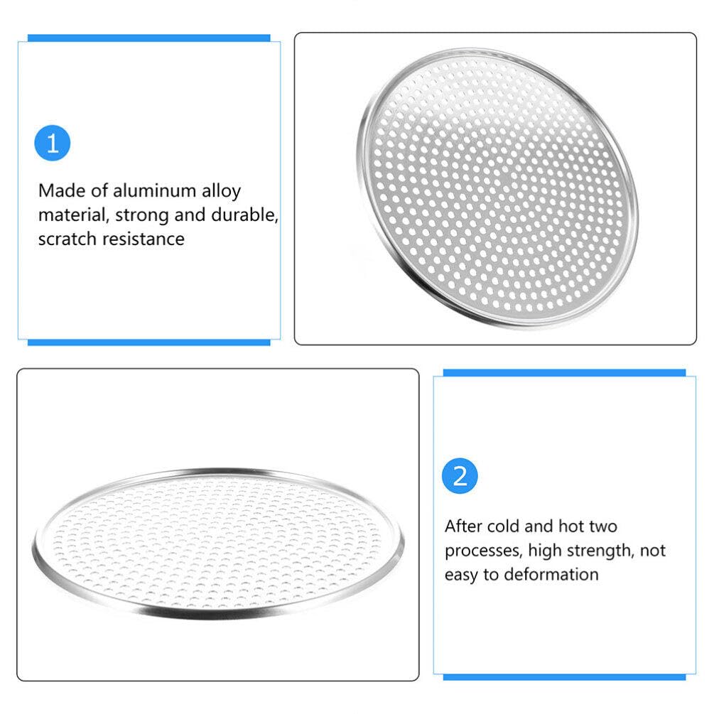 HANABASS Stainless Steel Pizza Pan 16 Inch Pizza Screen Baking Pan Mesh Pizza Pan Pizza Tray with Holes Nonstick Round Crisper Tray Bakeware for Oven Home Restaurant