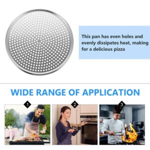 HANABASS Stainless Steel Pizza Pan 16 Inch Pizza Screen Baking Pan Mesh Pizza Pan Pizza Tray with Holes Nonstick Round Crisper Tray Bakeware for Oven Home Restaurant