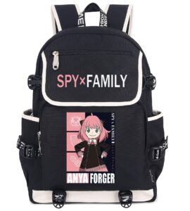 roffatide anime spy×family laptop backpack with usb charging port anya rucksack with printed backpack for men women twilight graphic travel yor backpack