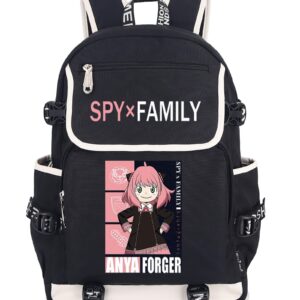 Roffatide Anime SPY×FAMILY Laptop Backpack with USB Charging Port Anya Rucksack with Printed Backpack for Men Women Twilight Graphic Travel Yor Backpack