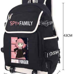 Roffatide Anime SPY×FAMILY Laptop Backpack with USB Charging Port Anya Rucksack with Printed Backpack for Men Women Twilight Graphic Travel Yor Backpack