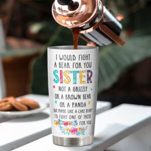 Mothers Day Gifts For Sister, Birthday Gifts For Bestie, Best Sister Ever Gifts, Big Sister Gifts For Women Best Friends, 20oz Stainless Steel Insulated Coffee Tumbler, Sister Gifts For Her