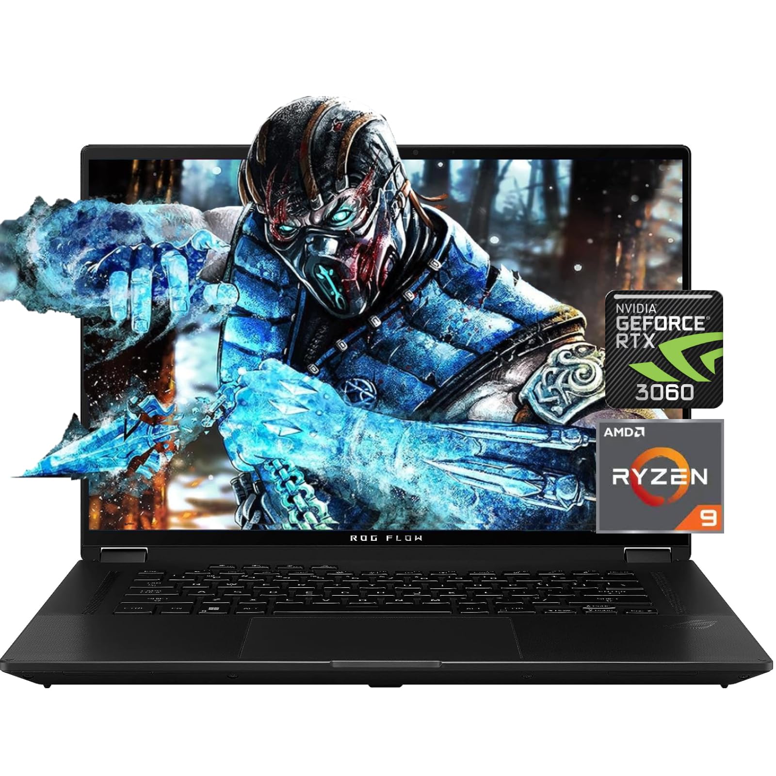 ASUS 2023 ROG Flow X16 Gaming Laptop, 16" WQXGA 165Hz Touchscreen 2-in-1 Design, AMD Ryzen 9 6900HS, NVIDIA GeForce RTX 3060, 64GB DDR5 RAM, 2TB SSD, WiFi 6E, Backlit Keyboard, Windows 11 Home