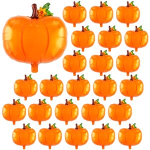 24 pcs pumpkin balloons fall balloons thanksgiving foil pumpkin balloon large mylar balloons for fall autumn thanksgiving harvest themed birthday baby shower party decorations supplies