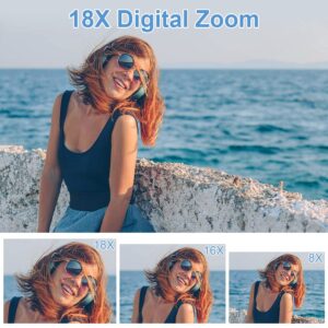Digital Cameras for Photography 4K 48MP Vlogging Camera Autofocus Digital Camera with 18X Digital Zoom Point and Shoot Digital Cameras with 32GB Card