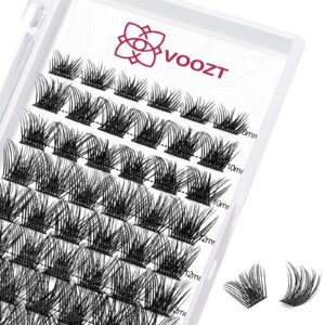 cluster lashes 72 pcs voozt super strong cluster lashes mix8-16mm thin band eyelash clusters, individual cluster lash, natural diy lash clusters easy to apply diy at home use, v01 d curl mix 8-16mm