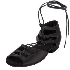 women ballroom dance shoes for social performance professional latin salsa practice dancing,low heel women dance shoes, flat women dance shoes. (black-0.70 inch heel, numeric_8)