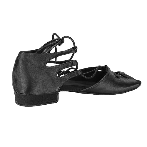 Women Ballroom Dance Shoes for Social Performance Professional Latin Salsa Practice Dancing,low heel women dance shoes, flat women dance shoes. (Black-0.70 Inch Heel, numeric_8)