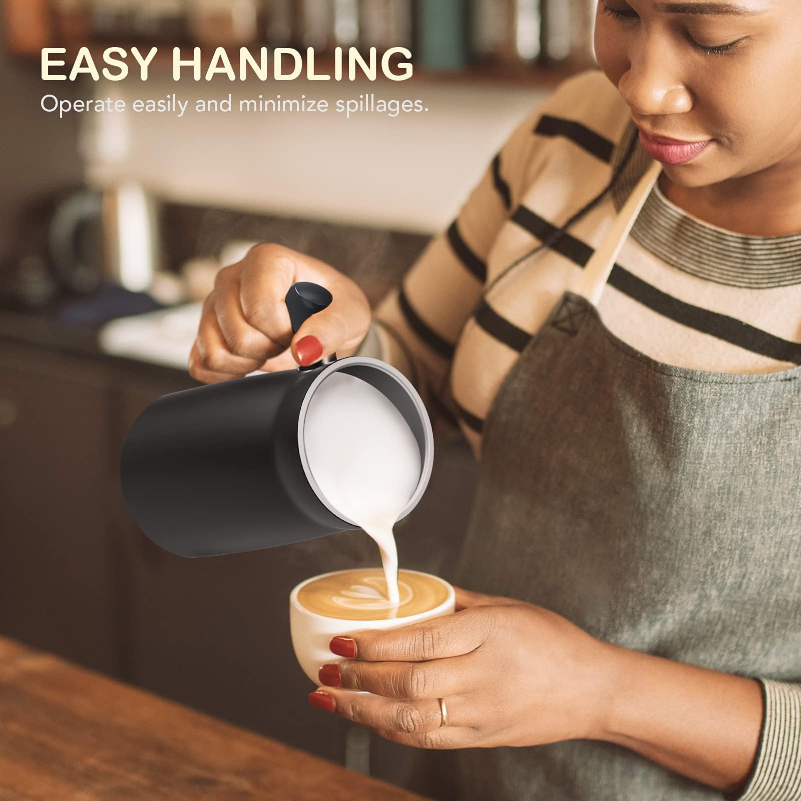 Milk Frother, Electric Milk Frother and Steamer, Automatic Hot Cold Milk Foamer, 4 Modes Stainless Steel Quiet High Capacity Milk Warmer for Coffee, Latte, Cappuccino, Macchiato, Hot Chocolates