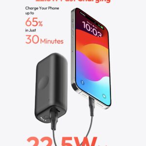 Bilivein Power Bank Portable Charger - 10000mAh Portable Phone Charger 22.5W Fast Charging External Battery Pack with Built-in Cable for Apple Watch Series 8/7/6/Se/5/4, iPhone 14/13/12 Pro Max