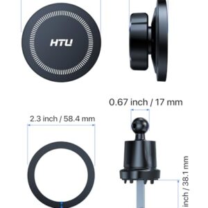 [2024 Newest Upgraded] for MagSafe Car Vent Mount HTU [Best Magnets] Car Phone Holders for iPhone, Hook Handsfree 360° Rotation Magnetic Phone Holder Car for iPhone 15 14 13 12 Pro Max Plus Mini,Black