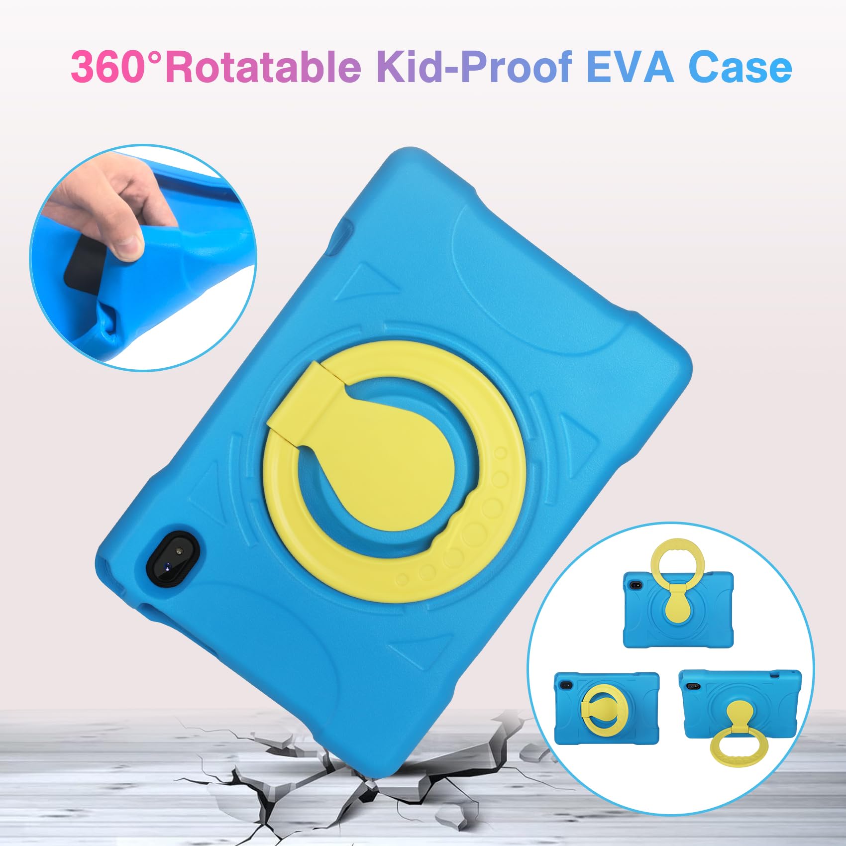 2024 Kids Tablet, 10 inch Android 13 Tablets for Kid Toddler 12GB+128GB 6000mAh Tablet with Shockproof Case, 5G WiFi, Kids Space Parental Control, 1280x800 HD Touchscreen, Bluetooth,Dual Camera -Blue