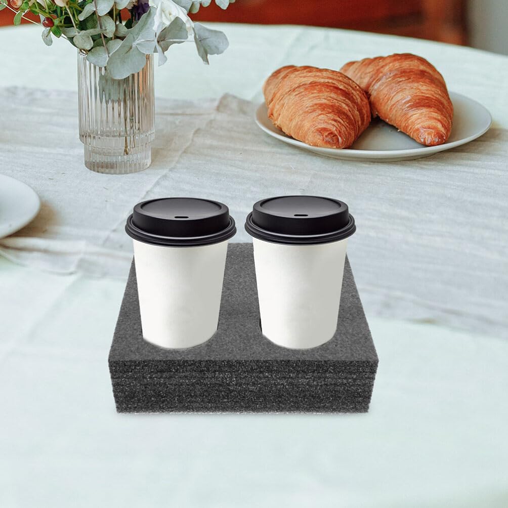 Cabilock 4pcs 4 Hole Cup Holder Coffee Mug Holder Juice Cup Holder drinkings Carrier Tray Beverage Packing Tools Portable Coffee Mug Milk Tea Packing Tray Outdoor Pearl Cotton Box